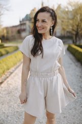 Linen nursing blouse - beige