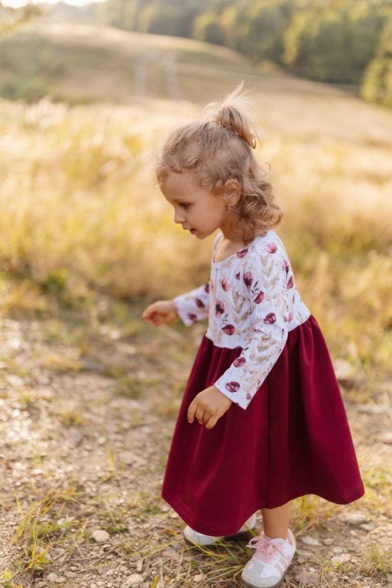 Šaty „Bohemie“ - MÁMA a DCERA - bordó maky