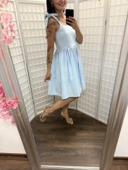 "Aurela romantic" linen dress - baby blue