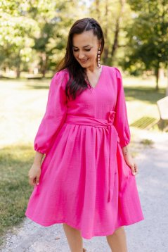 "Boho Breeze" dress -fuchsia