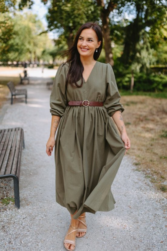 “Boho Cotton” Dress – army green - Size: M/L