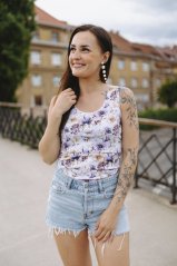 Tank breastfeeding top – lila flowers