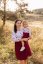 "Bohemia" dress - MOM and DAUGHTER - burgundy poppies - Size: XL