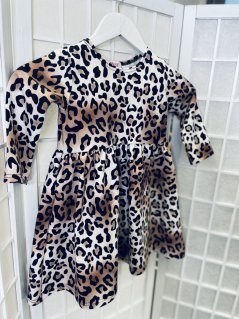 Dívčí teplákové šaty - leopard