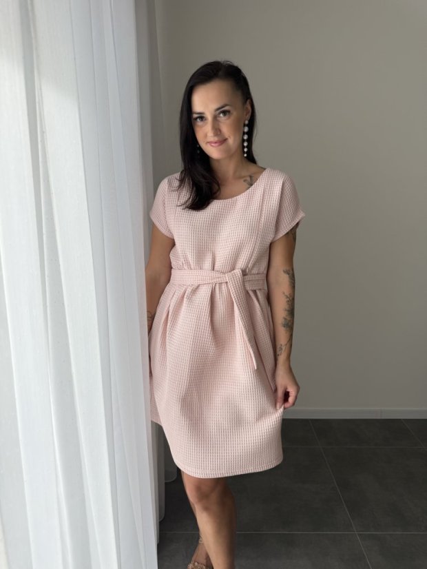 Bavlněné šaty "Waffle" - různé barvy - Velikost: XS/S