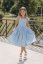 "Aurela romantic" linen dress MUM AND DAUGHTER - baby blue - Size: M