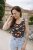 Tank top – dark blue flowers