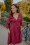 Linen wrap dress - bordó - Size: XS/S