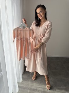 "Boho Breeze" dress MUM AND DAUGHTER - peach