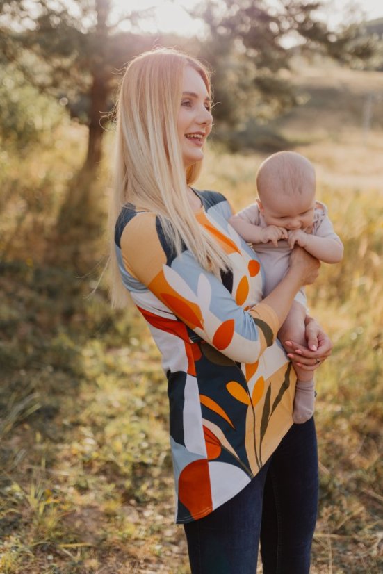 Asymmetrical nursing tunic – boho brown