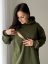 ELARA SET – asymetrická mikina & žebrované legíny - khaki zelená - Velikost: L