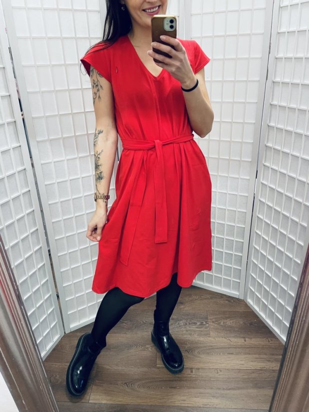 Knitted dress "Valencia" - red - Size: XXS