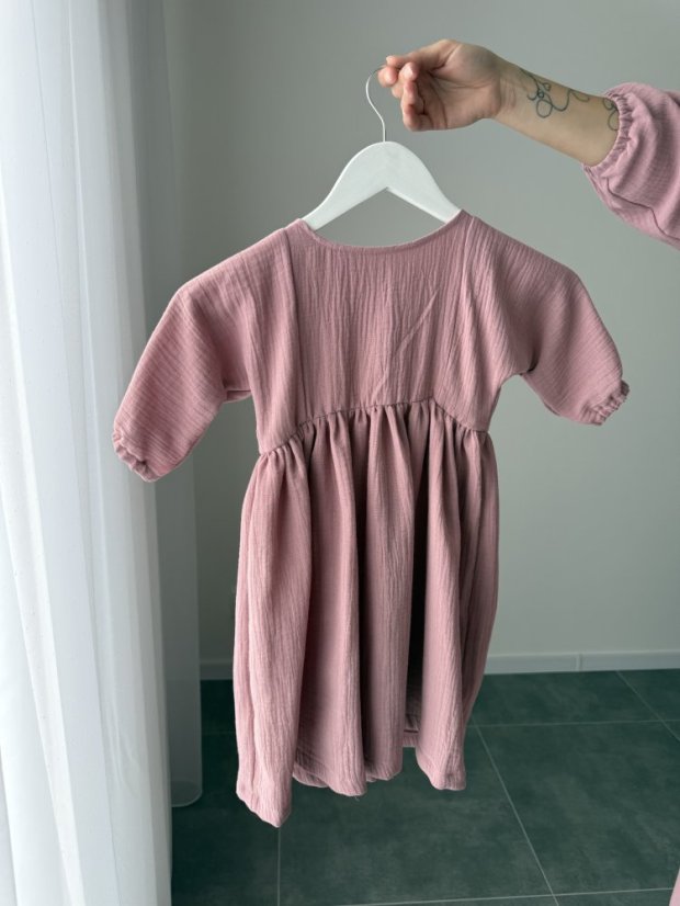 "Boho Breeze" dress MUM AND DAUGHTER - dark old pink - Size: XS/S
