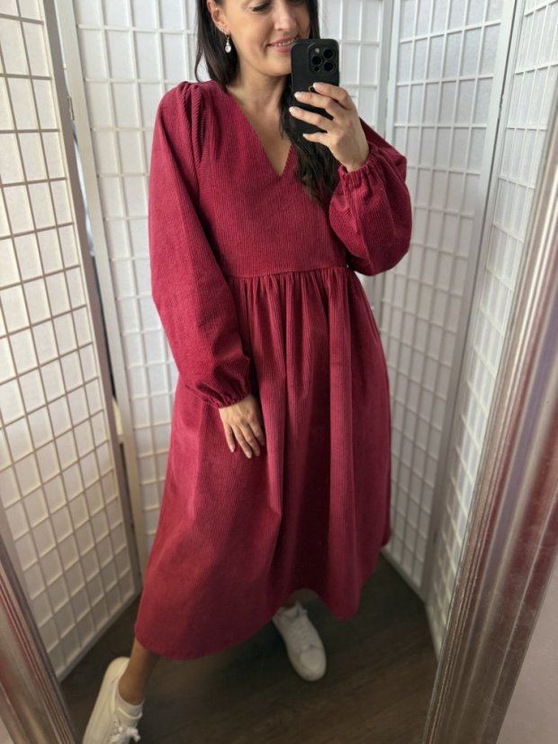 “Boho Corduroy” Dress – dark antique pink - Size: XS/S