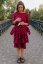 MATCHY Midi dress - gold hearts on bordó - Size: L