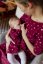 MATCHY nursing dress - gold hearts on burgundy - Size: 2XL