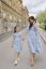 Poplin wrap dress - MOM AND DAUGHTER - light blue flowers - Size: M/L