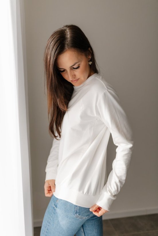 Dámská tenká mikina - smetanová - Velikost: M/L