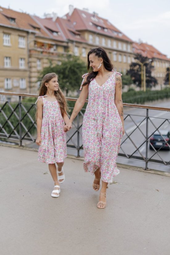 "Aura" dress MUM AND DAUGHTER - flowers - Size: XL/2XL