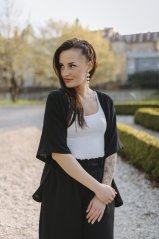 Krátké mušelínové kimono - černé