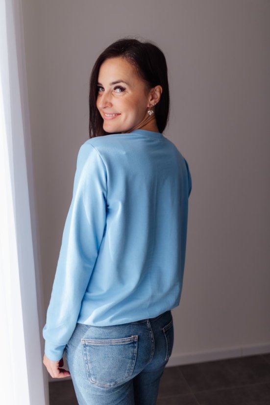 Dámská tenká mikina - light blue - Velikost: M/L