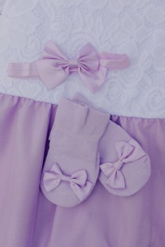 BABY set - ponožky a čelenka - LILA