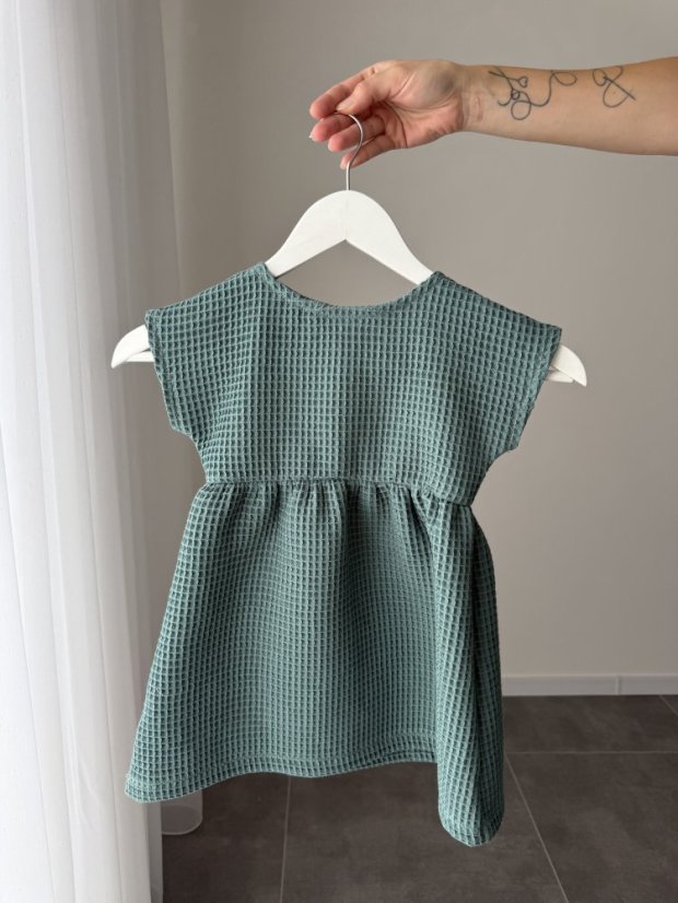 Bavlnené šaty "Waffle" - MÁMA A DCERA – dark mint - Velikost: XL/2XL