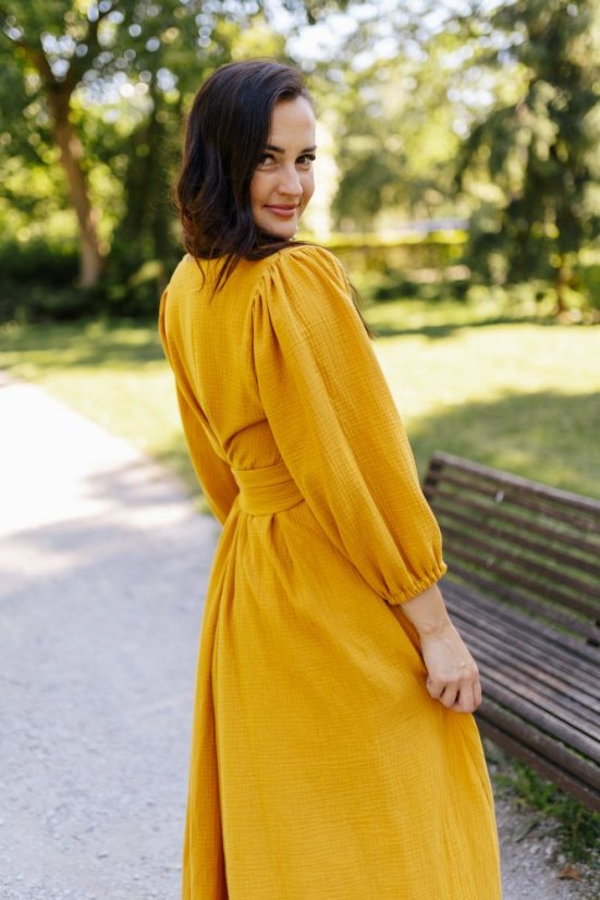 "Boho Breeze" dress - Mustard - Size: 3XL/4XL