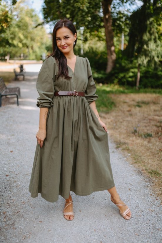 “Boho Cotton” Dress – army green - Size: M/L