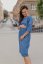 Denim midi dress with pockets - different colors and patterns - Size: XXS