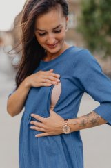 Denim midi dress with pockets - different colors and patterns