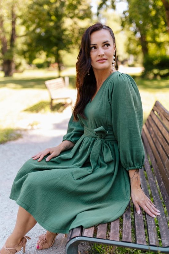 "Boho Breeze" dress - emerald - Size: 3XL/4XL