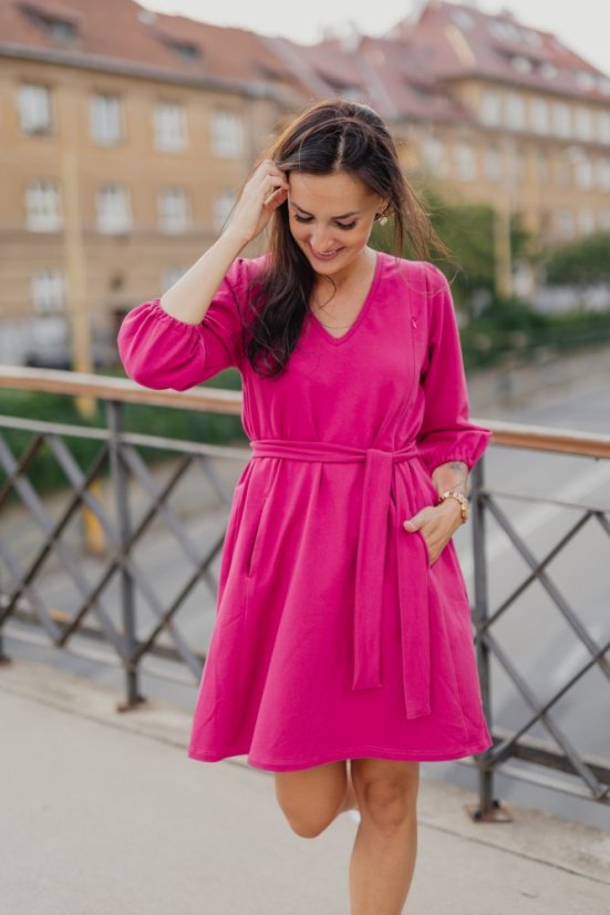 Oversize A-line dress with a neckline - various colors