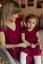 Knitted dress "Valencia" - MOM and DAUGHTER - burgundy - Size: XS/S