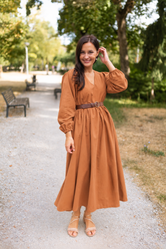 “Boho Cotton” Dress – Caramel - Size: XS/S
