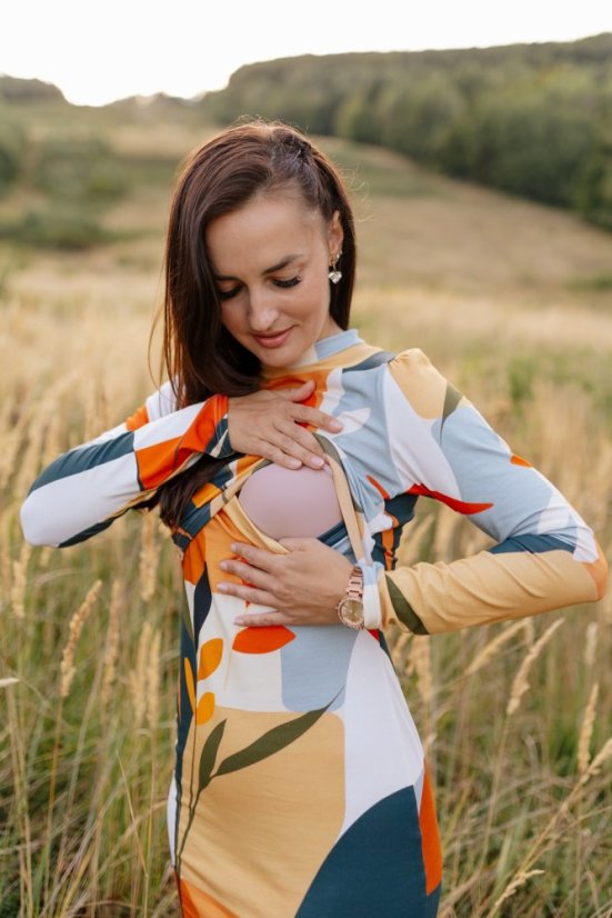 Nursing turtleneck dress – Boho brown