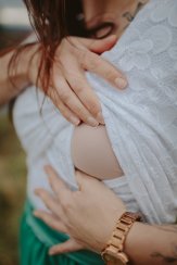 Social dress for breastfeeding - emerald white