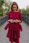 MATCHY Midi dress - gold hearts on bordó - Size: L