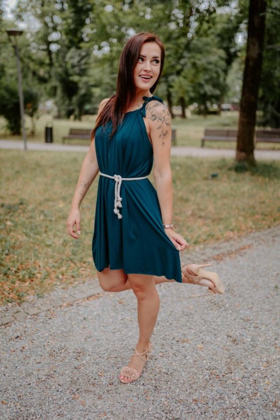 Bamboo nursing dress - emerald