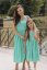 "Aurela romantic" dress MUM AND DAUGHTER - turquoise