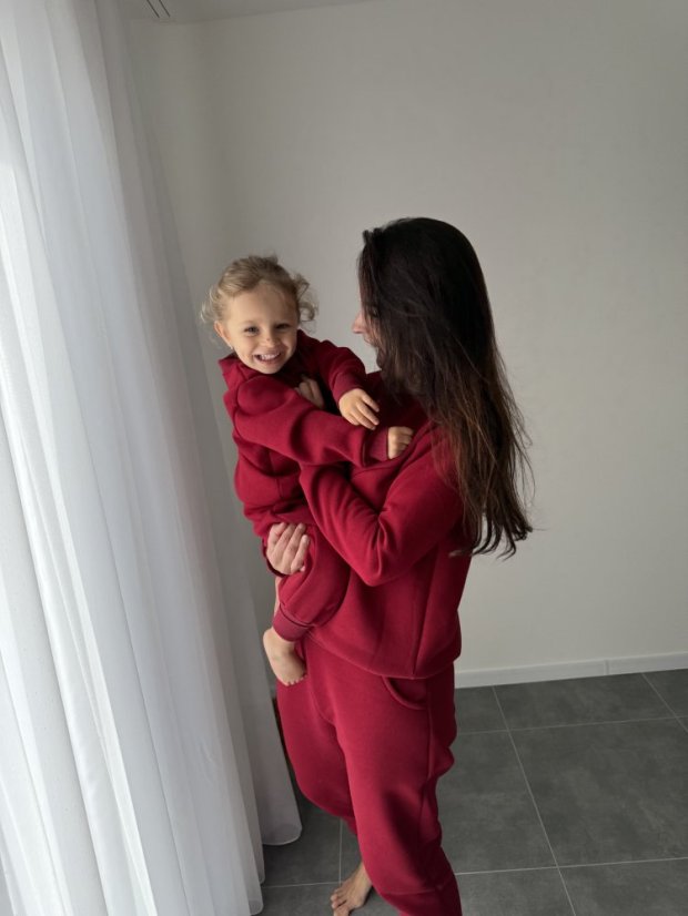 Dětská teplá tepláková souprava bez kapuce - různé barvy