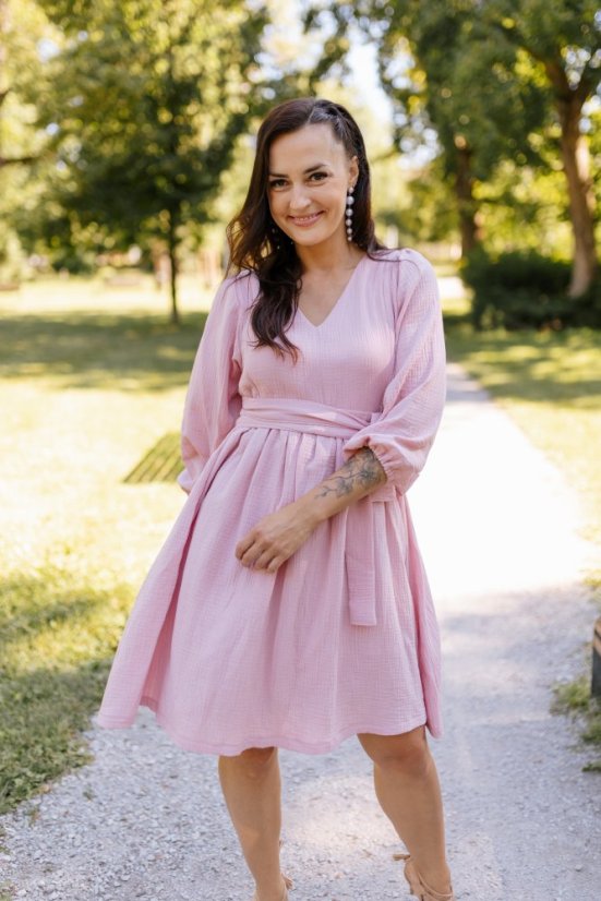 "Boho Breeze" dress MUM AND DAUGHTER - old pink - Size: M/L
