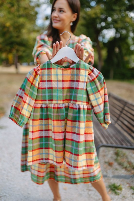 "Boho Flanel" dress MUM AND DAUGHTER - Autumn Tartan 🍂 - Size: XL/2XL