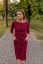 Nursing MIDI dress - golden hearts on bordo