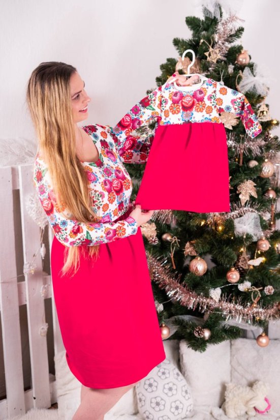 Šaty „Bohemie“ - MÁMA a DCERA - red folk - Velikost: XL