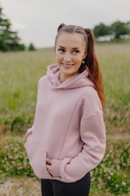 Nursing hoodie - Old pink - Size: M/L