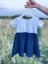 Girls Dress with Muslin Skirt - Anchor Pattern