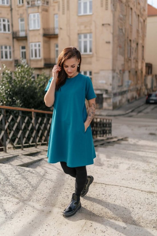 "Luna" Basic Dress - Petrol - Size: Custom size