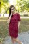 Straight dress with pockets - Gold hearts on burgundy