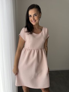 Bavlněné šaty "Waffle" - light pink